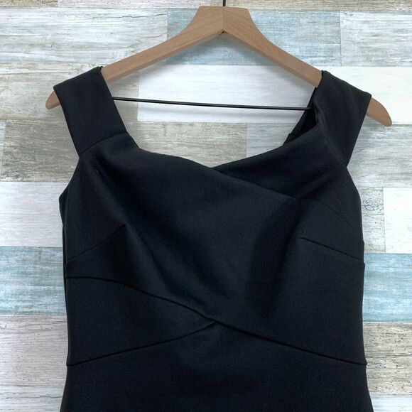WHBM Instantly Slimming Sheath Dress Black Off The Shoulder Stretch Womens 8 - Picture 2 of 7